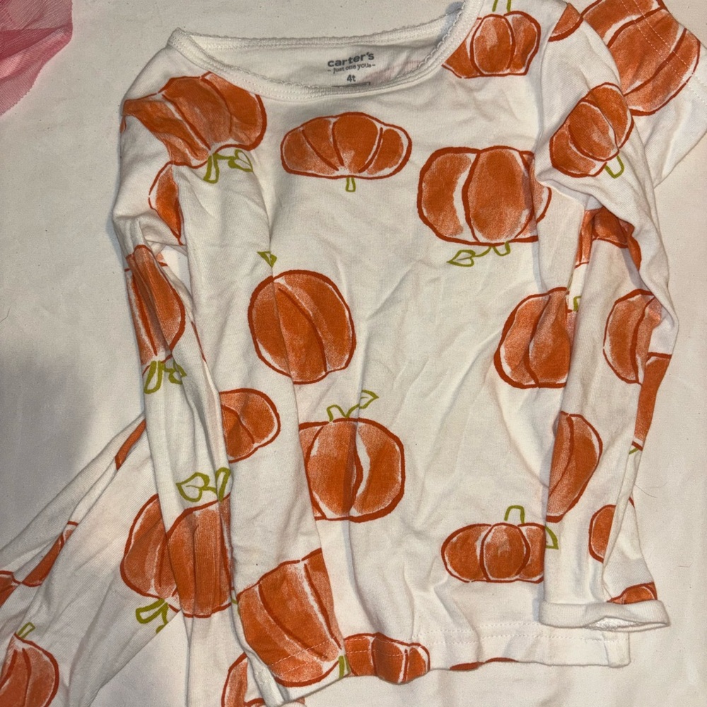 Carter's Orange and Black Pumpkin Pajama Set